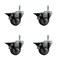 Service Caster 3'' Thermo Rubber Swivel 7/16'' Grip Ring Stem Caster Set with Brake, 4PK SCC-GR20S314-TPRB-PLB-716138-4 - alternate 1